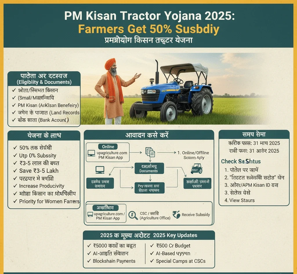 पीएम किसान ट्रैक्टर योजना आवेदन 2026: किसानों के लिए सस्ता ट्रैक्टर 2 pm kisan tractor scheme पीएम किसान ट्रैक्टर योजना आवेदन 2025