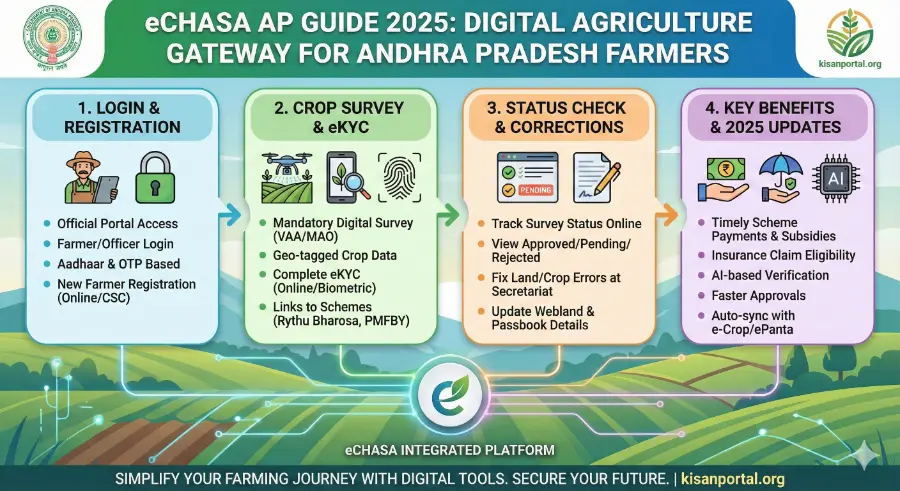 e-Chasa AP Guide 2026 – Login, Registration, Crop Survey, eKYC & Status Check 2 e-chasa ap integrated agricultural crop survey
