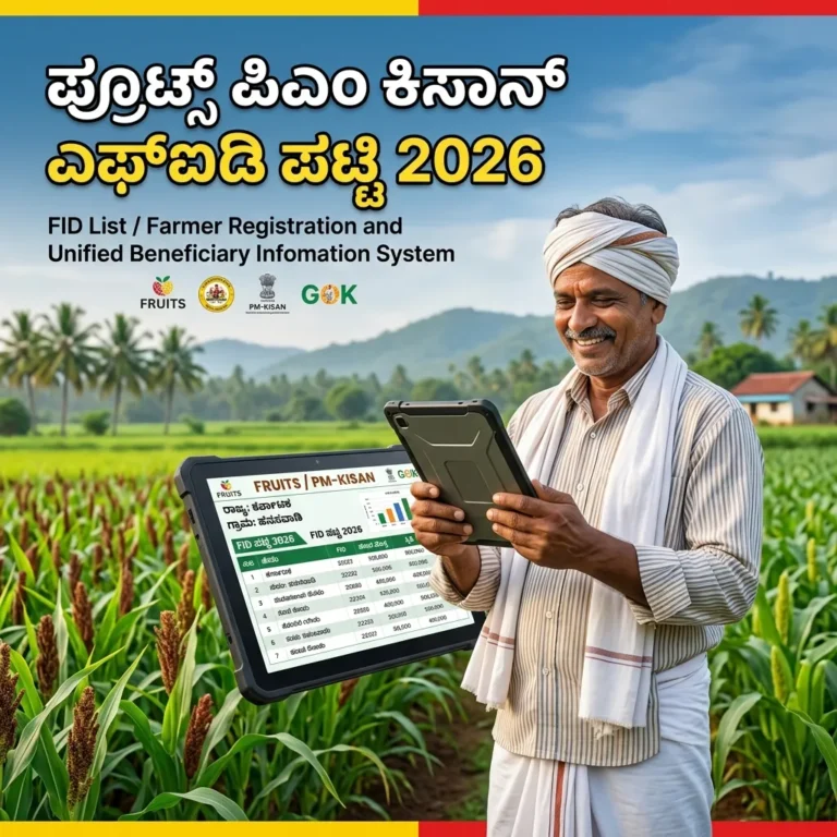 ಕರ್ನಾಟಕ ಫ್ರೂಟ್ಸ್ ಪಿಎಂ ಕಿಸಾನ್ ಎಫ್‌ಐಡಿ ಪಟ್ಟಿ 2026
