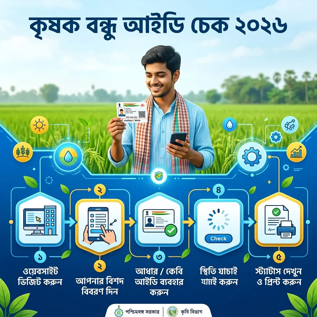 কৃষಕ বন্ধু আইডি চেক ২০২৬ ভোটার আইডি ও মোবাইল দিয়ে