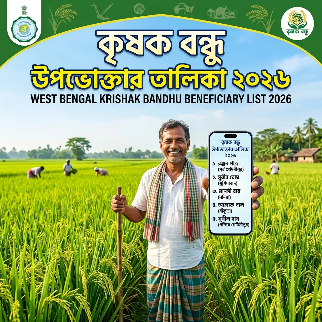 পশ্চিমবঙ্গ কৃষক বন্ধু উপভোক্তার তালিকা ২০২৬ গ্রামভিত্তিক খসড়া