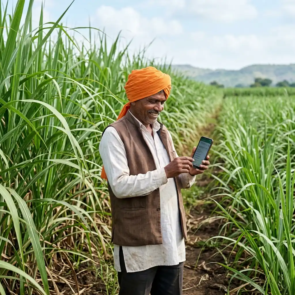 Namo Shetkari Yojana 2026: Beneficiary Status Check, List & Payment Date 1 Indian farmer checking Namo Shetkari Yojana payment status online