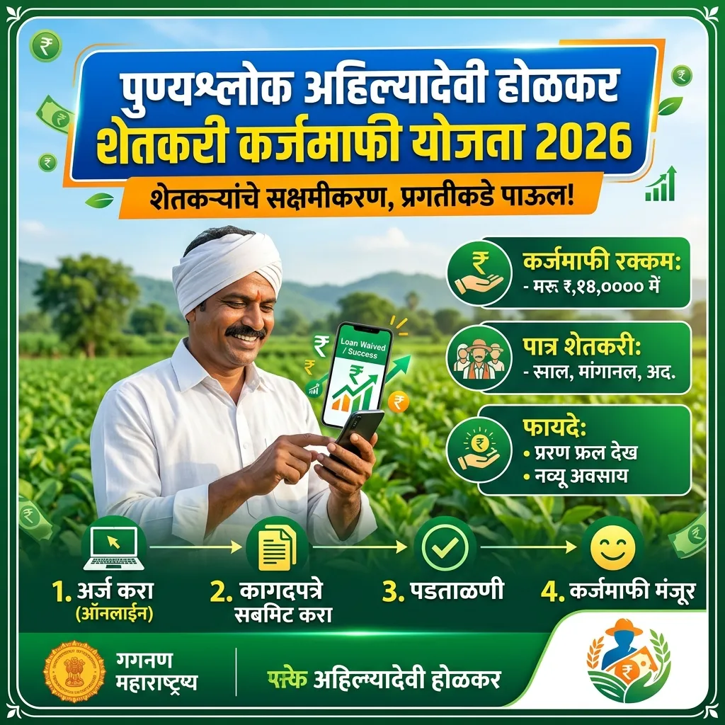 पुण्यश्लोक अहिल्यादेवी होळकर शेतकरी कर्जमाफी योजना 2026: ₹2 लाख कर्जमाफी आणि ₹50,000 प्रोत्साहन | शासन निर्णय (GR) PDF डाऊनलोड करा 1 पुण्यश्लोक अहिल्यादेवी होळकर शेतकरी कर्जमाफी योजना 2026 चा शासन निर्णय