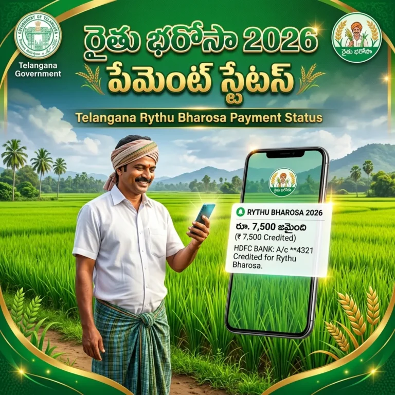 తెలంగాణ రైతు భరోసా 2026 పేమెంట్ స్టేటస్ చెక్